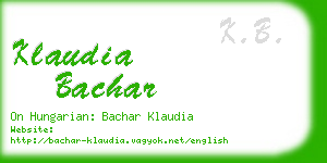 klaudia bachar business card